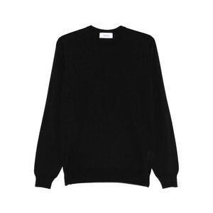 LARDINI Men's Classic Fine Knit Crewneck Sweater Men BLACK Sweaters & Cardigans